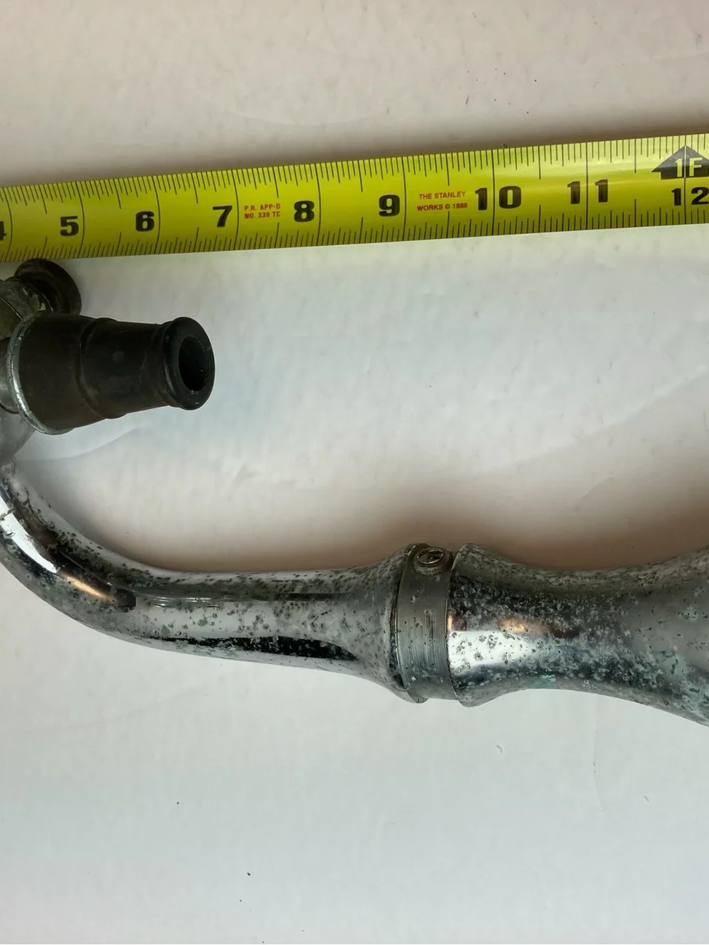 Antique Soda Jerk Gooseneck Draft Fountain Handle With Marble Knob / Spout Head